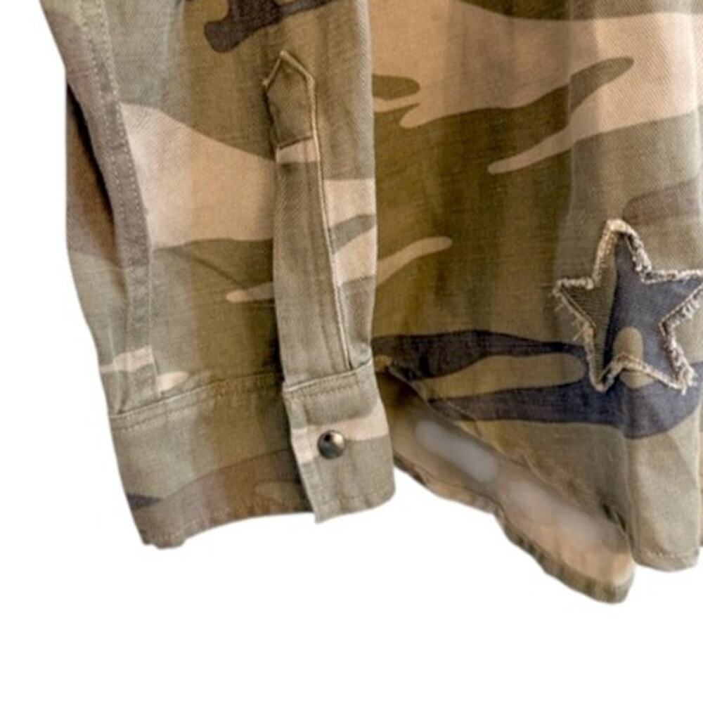 Rails Marcel Sage Camo with Stars Shirt Tencel Linen Women’s Large - Picture 4 of 11